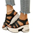 thumbnail image 2 of KEVCHE Womens Wedge Heel Closed Toe Hollow Cushion Platform Sandals with Velcro, Breathable Hollow Out Wedge Sandals, Adjustable Walking Shoes for Women, 2 of 5