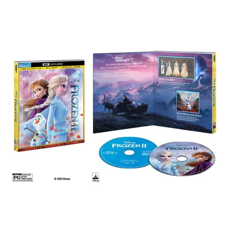 Disney Frozen II (Walmart Exclusive) (4K Ultra HD + Blu-ray + Digital (Best Disney Cartoons Of The 90s)