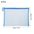 thumbnail image 2 of Malla Cremallera Bolsas, A4 Nylon Cremallera Bolsa Lápices Estuche Almacenamiento Bolsillos para Viajes Oficina Accesorios, Cielo Azul Paquete de 6, 2 of 5