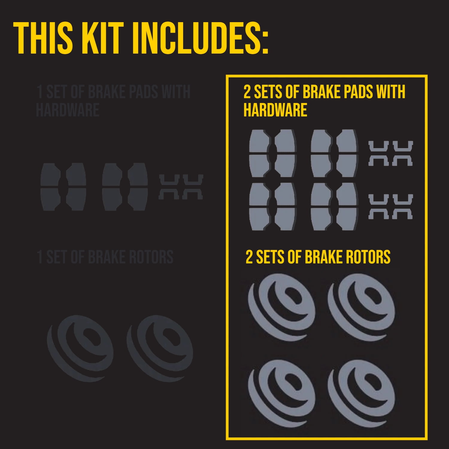 Ultimate Brakes Front and Rear Ceramic Brake Pad and Rotor Kit with Hardware WM81242