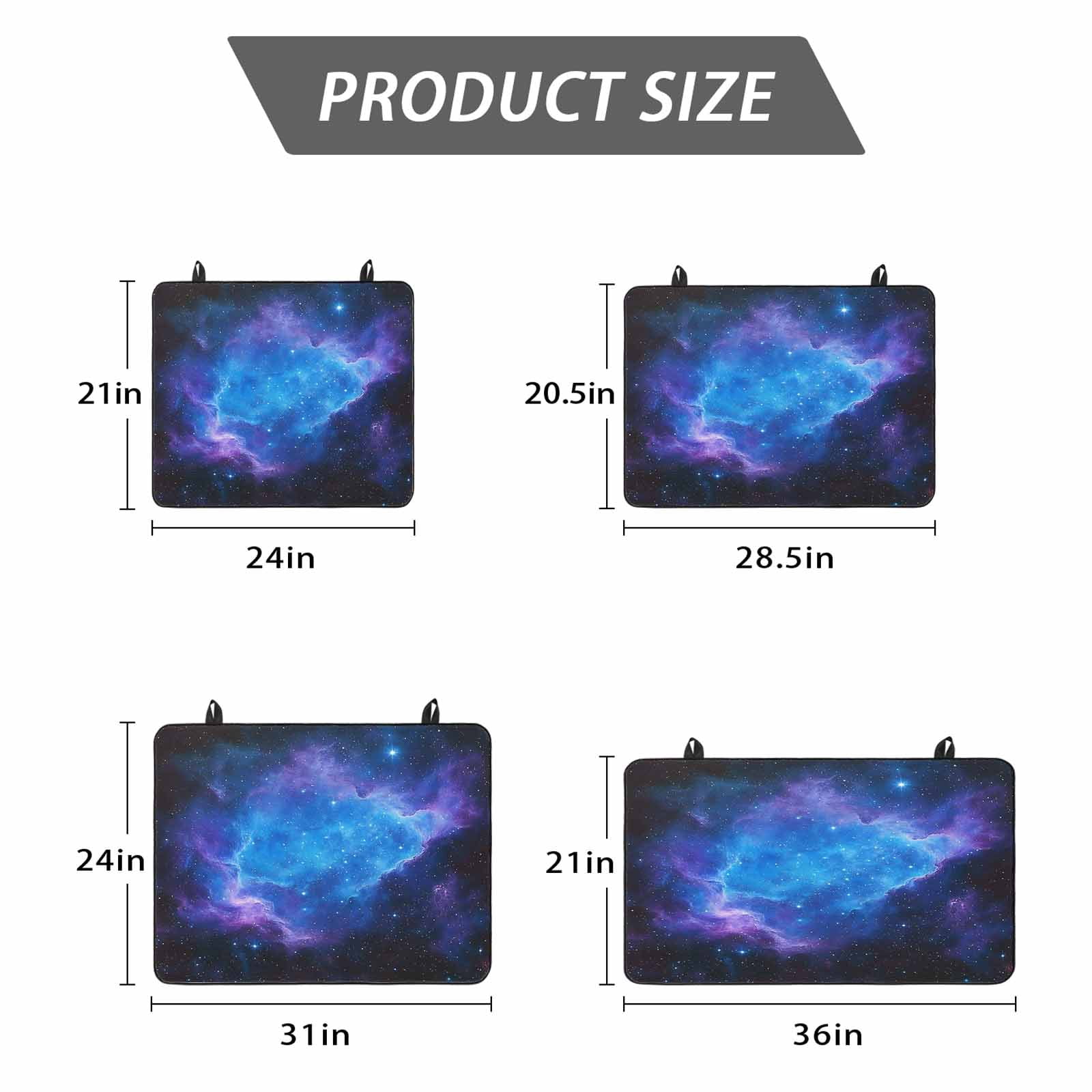 Blue Purple Stove Top Cover for Electric Stove, Heat-proof & Non Slip Glass Top Stove Cover Protector, Modern Abstract Night Sky Stars Kitchen Flat Cooktop Rubber Mat 24x21 Inches