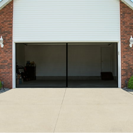 Pure Garden Magnetic Garage Screen Door, Black