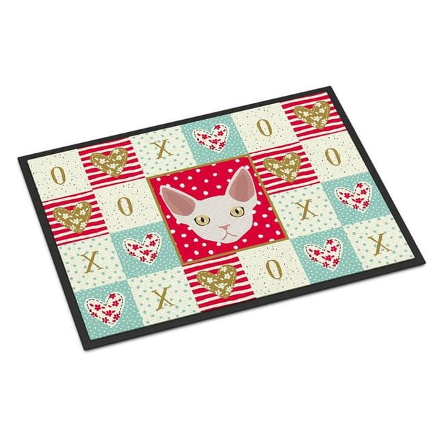 Caroline's Treasures CK5110JMAT Tapis Intérieur Ou Extérieur Devon Rex Cat Love 24 x 36 Po