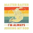 thumbnail image 2 of [100 % algodón] Camiseta humorística de pesca Master Baiter con diseño de lubina saltando., 2 of 7