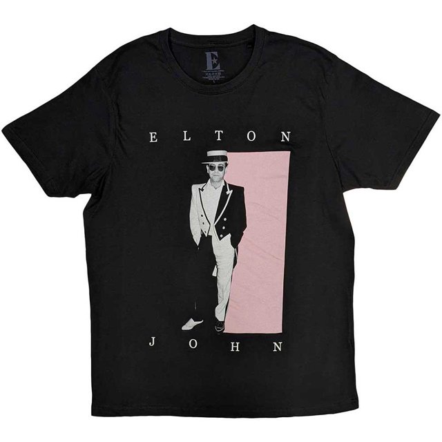 Elton John - Camiseta Foto Esmoquin de Algodón para Adultos Unisex (Negro)