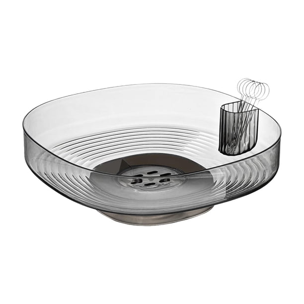 Decoración Centro de mesa Tazón Plato de frutas Soporte de almacenamiento de vegetales Soporte de frutas, para frutas, verduras, refrigerios, sala de Gris transparente