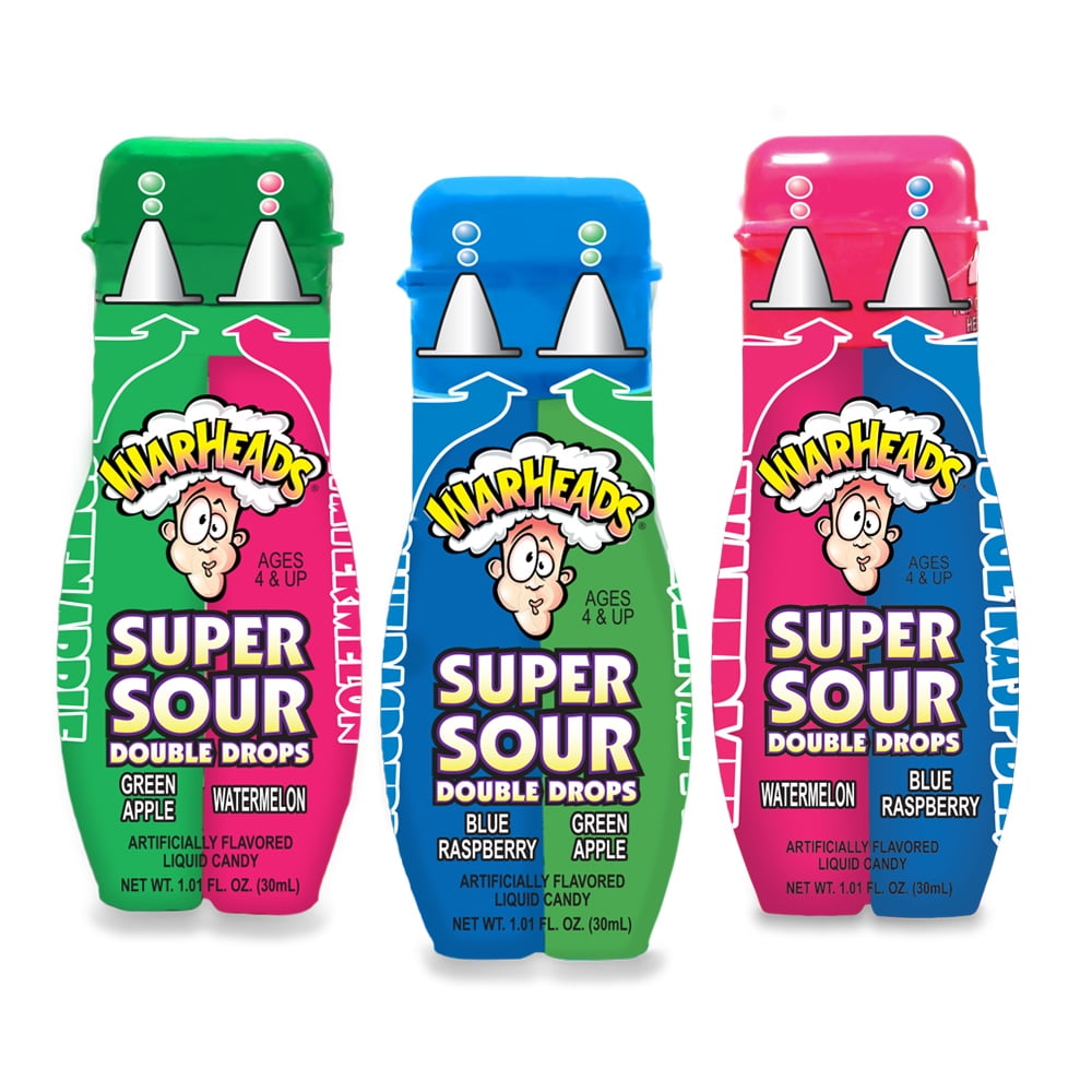 WARHEADS Super Sour Double Drops Liquid Candy, 1.01 oz