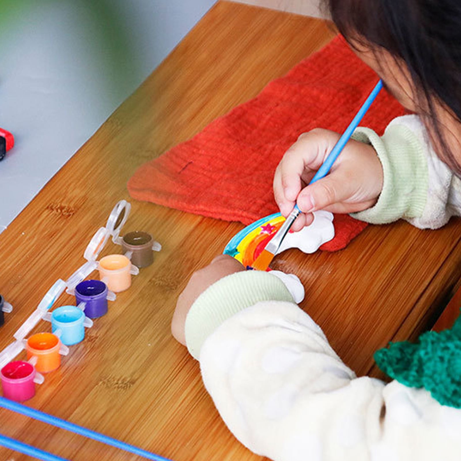 Matoen 12 Sets Animal Kids Arts and Crafts Set Ceramic Painting Kit Unpainted Paintable Ceramics with 12 Pigments 2 Brushes, Paint Your Own DIY Ceramic Figurines for Toddler Boys Girls