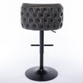 thumbnail image 4 of Set of 2 Adjusatble Seat Height Swivel Bar Chair, PU Upholstered Bar Stools with  the whole Back Tufted, Modern High Chair for Home/Pub/Kitchen, Dark Grey, 4 of 9