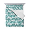 thumbnail image 7 of Quilts Full Size Bedding Set, Teal Palm Tree Summer Lightweight Quilted Comforter, Beach Tropical Botanical Coastal Soft Reversible Bedspread Coverlet with Pillow Covers for All Season, 78" x 90", 7 of 7