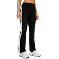 Womens Activewear Sports Pants Flare Leg Striped Pants Black L