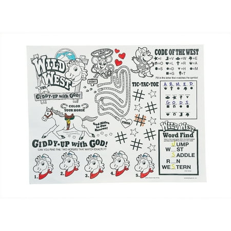 Flip Math Activity Book - Wild West Activity Mats - Stationery - Activity Books - Coloring Books - 12 Pieces