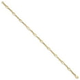 thumbnail image 2 of Real 14kt Yellow Gold Polished and Diamond-cut 9in Anklet; 9 inch; Lobster Clasp; for Adults and Teens; for Women and Men, 2 of 4