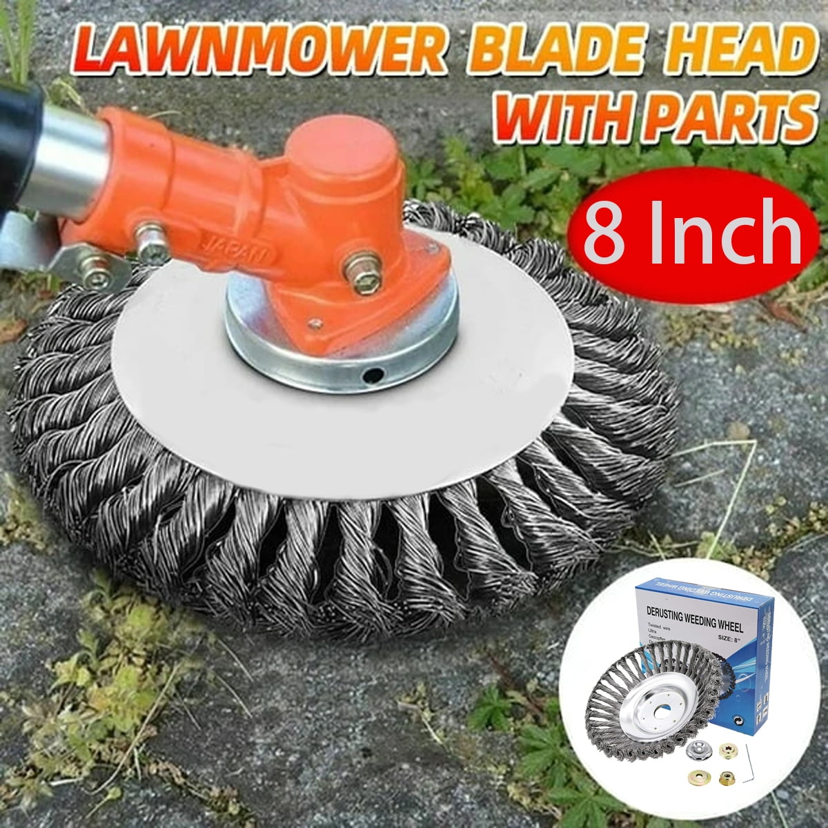 8 Inch Steel Wire Brush Cutter Trimmer Head Replacement Garden Grass