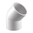 thumbnail image 2 of Schedule 40 PVC 45-Degree Pressure Elbow, White, 1-1/4 In. - PVC 02309 1200HA, 2 of 2