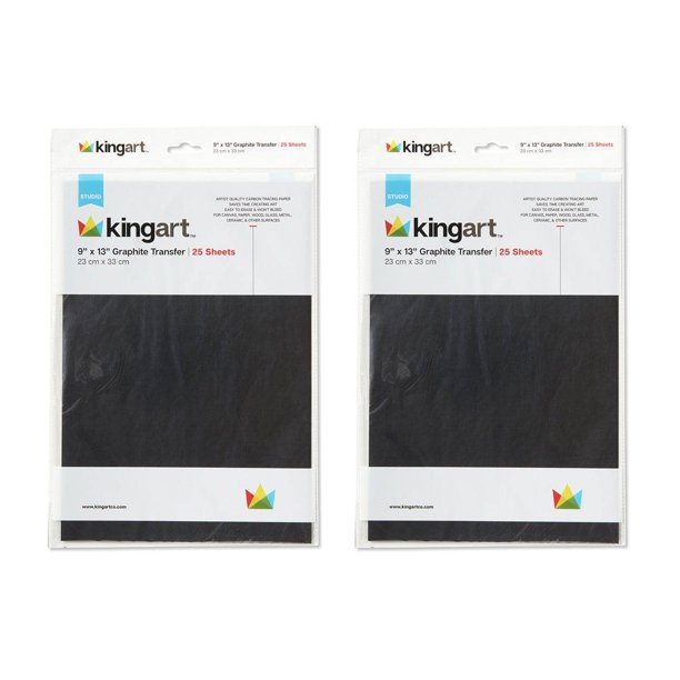 KINGART® Graphite Transfer Paper, 9" X 13", 50 Sheets, Gray Carbon