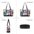 thumbnail image 6 of FORMRS Canvas Laptop Tote Bag for Women with 15.6" Computer Compartments Shoulder Handbag, Purple Triangles, 6 of 7