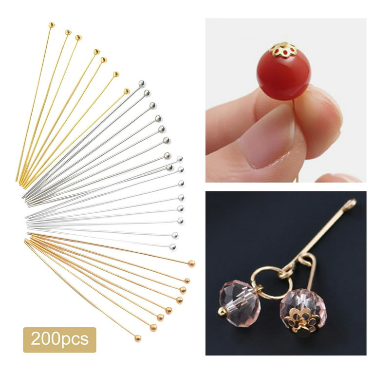 200Pcs Ball Pins Metal Ball Head Pins for Jewelry Making Bracelets