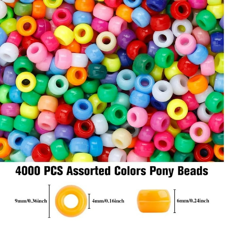 1000PCS Fall Thanksgiving Pony Beads - Assorted Opaque Round Plastic Beads For DIY Crafts