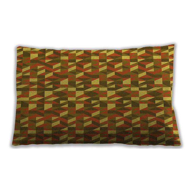 Ahgly Company Patterned Outdoor Rectangular Mahogany Brown Lumbar Throw Pillow, 13 inch by 19 inch
