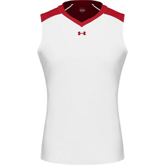 Under Armour Power Sleeveless Jersey - Women's ( sz. S, White/Red )