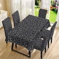 thumbnail image 3 of TSOVTHRID Black Leopard Print 5 Pcs Tablecloth with Dining Chair Seat Covers Washable Table Cloth Stretchable Chair Covers for Dining Room Banquet Home Kitchen Holiday Decoration, 3 of 7