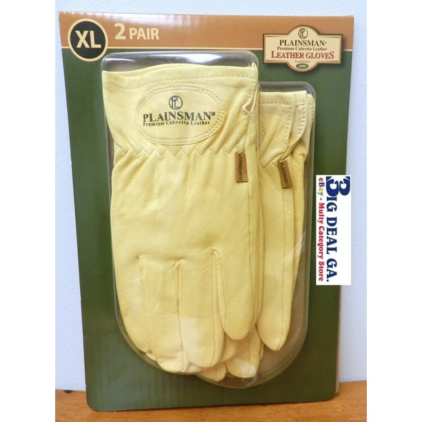 2 PAIR Plainsman Cabretta Leather Gloves XLARGE