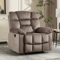 thumbnail image 2 of Bonzy Home Manual Recliner Chair — Single-Seat Reclining Sofa Chair with Wide Backrest & Overstuffed Headrest, Brown, 2 of 7