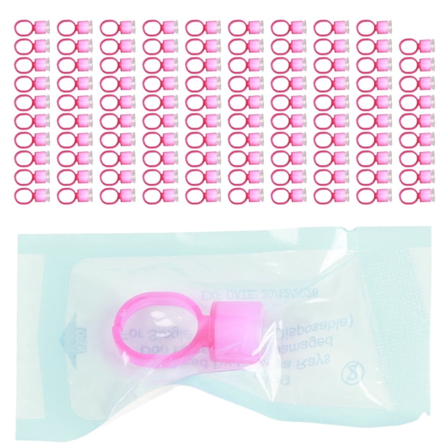 100 Uds anillo tinta de tatuaje taza desechable Microblading pigmento portavasos con esponja