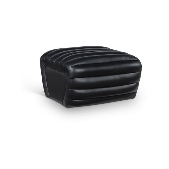 Meridian Furniture Vega Black Vegan Leather Ottoman