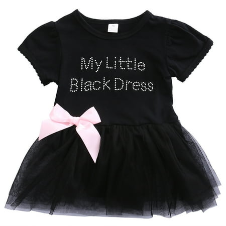 

Felcia Newborn Baby Girl Short Sleeve Tutu Dress My Little Black Dress 0-24 M