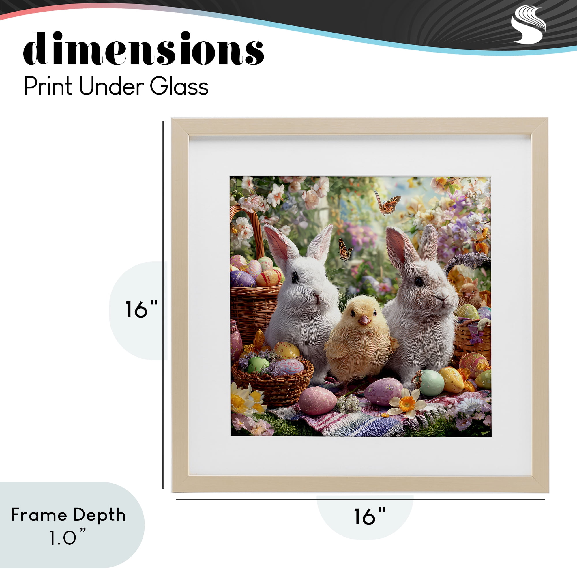 Stupell Industries Easter Animals & Eggs Birch Framed Print Under Glass, design by The Wands Want