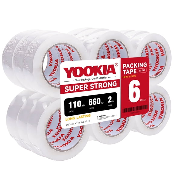 Packing Tape Clear 24 Rolls, 110 Yds x 2" x 2 Mil Heavy Duty Shipping Tape Refills Clear, Packaging Tape for Shiping, Moving, Sealing