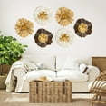 thumbnail image 4 of 11.8" Gold Wall Decor 3pcs White and Gold Wall Sculptures Modern Accent Hanging Home Decorations, 4 of 7