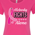 thumbnail image 4 of Inktastic Breast Cancer Awareness Nobody Fights Alone Pink Ribbon Women's T-Shirt, 4 of 5
