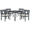 thumbnail image 5 of SAFAVIEH Montclair Outdoor Modern 5 Piece Dining Set with Cushion, Dark Slate Grey/Beige, 5 of 5