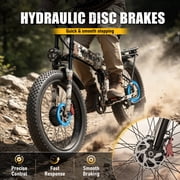 AMYET ARES AWD Electric Bike for Adults, Dual Motor 2000W Ebike, 52V 20Ah Battery, 24 x 4.0 Fat Tire, Folding Electric Mountain Bike, 34MPH, UL2849