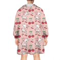 thumbnail image 2 of Wearable Oversized Blanket,Pink Cow Cherry Pattern Wearable Blanket Hoodie for Adults,Cozy Hooded Blankets with Super Pockets,Super Warm Fuzzy Pullover for Women & Men, 2 of 6