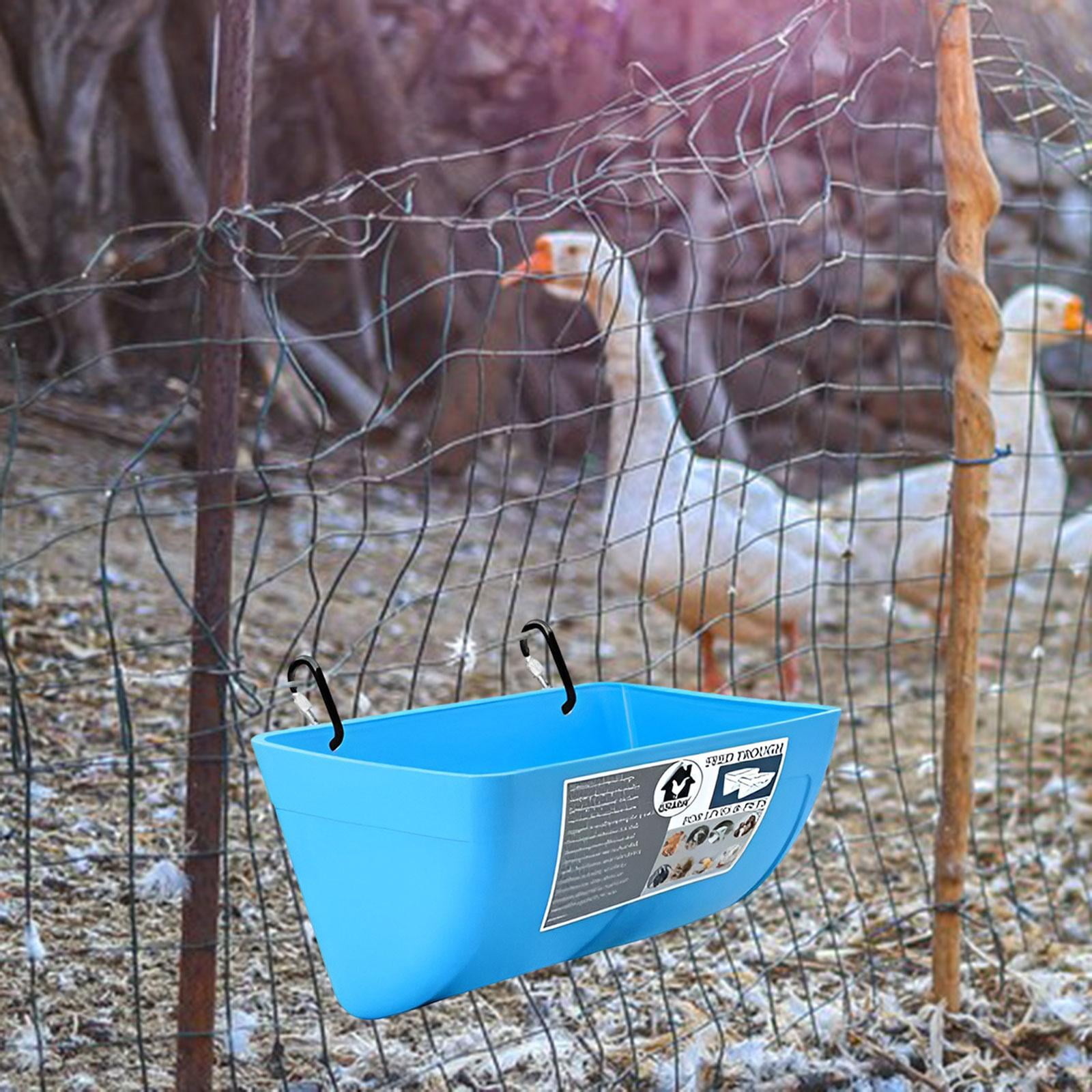 perfeclan Waterer, Bucket, Feeding Trough, Feeding Bowl, Automatic Feeder, Hanging Fence, Feeding Trough for Cats, Piglets, Hamsters, Small Animals Outdoor Black