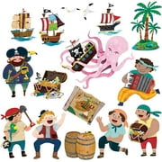 DECOWALL DS-8010 Pirates & Treasure Island Kids Wall Stickers Wall Decals Peel and Stick Removable Wall Stickers for Kids Nursery Bedroom Living Room (Small) dcor