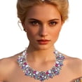 thumbnail image 2 of Collier Bavoir Déclaration Collier en Verre Coloré Collier Ras du Cou en Cristal pour Femmes Accessoires de Mode, 2 of 7