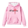 thumbnail image 2 of GBSYEWXS Sweatshirt For Little Girls Long Sleeve Letter Print Tops Relaxed Fit Hooded Outdoor Pink Hoodies Size 4-5 Years, 2 of 4