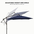 thumbnail image 2 of JUSTLET 10' Outdoor Hanging Offset Cantilever Umbrella with Rotating Function for Patio (No Base) ，Navy Blue, 2 of 15