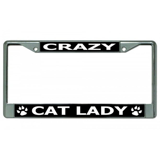 Crazy Cat Lady Chromé License Cadre de Plaque