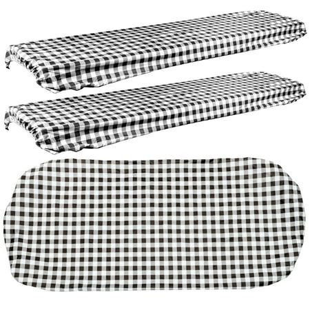 

1Set Stretchable Picnic Table Cover Bench Cover Kit Fitted Tablecloth Flannel Table Cover