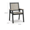 thumbnail image 5 of Benjara Mide 27 Inch Outdoor Dining Armchair Set of 2, Modern Beige and Black, 5 of 6