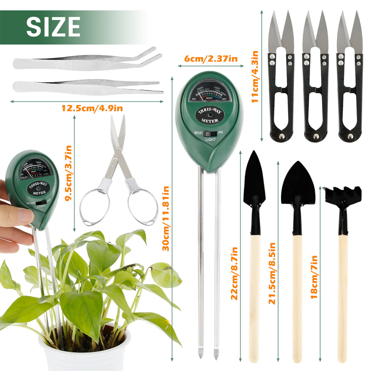 7/8/9/10Pcs Bonsai Tools Set Garden Hand Tools Kit Mini Pruner Scissors Yard US 