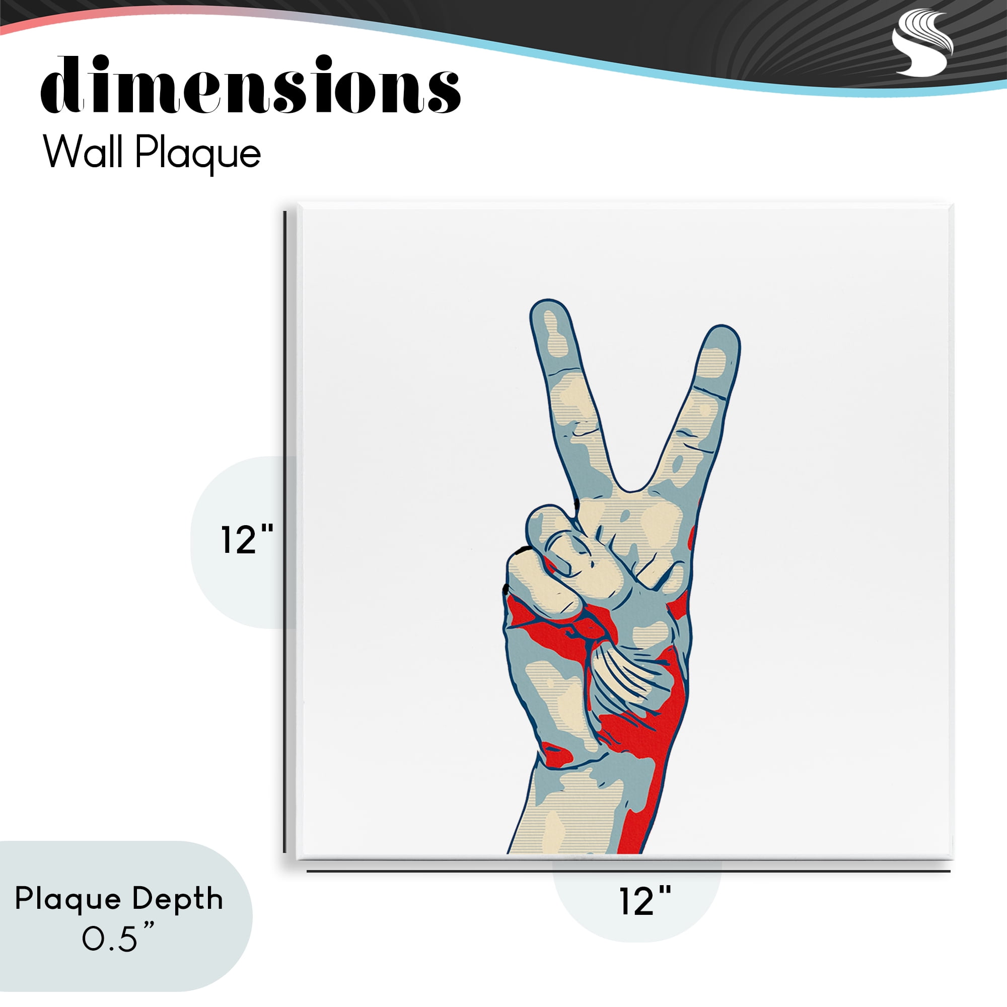 Stupell Industries Pop Style Peace Gesture Wall Plaque Art, design by Kim Curinga