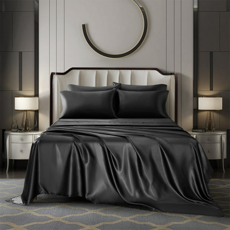 Black satin hotsell king size pillowcases