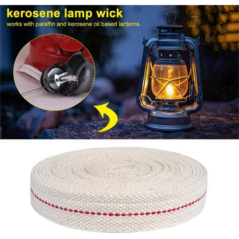 6' Foot Oil Lamp Flat Wick, 1 Inch Wide Cotton Lantern Wick Oil Lantern  for Kerosene Lamps & Paraffin Oil Wick (6 Foot Roll)